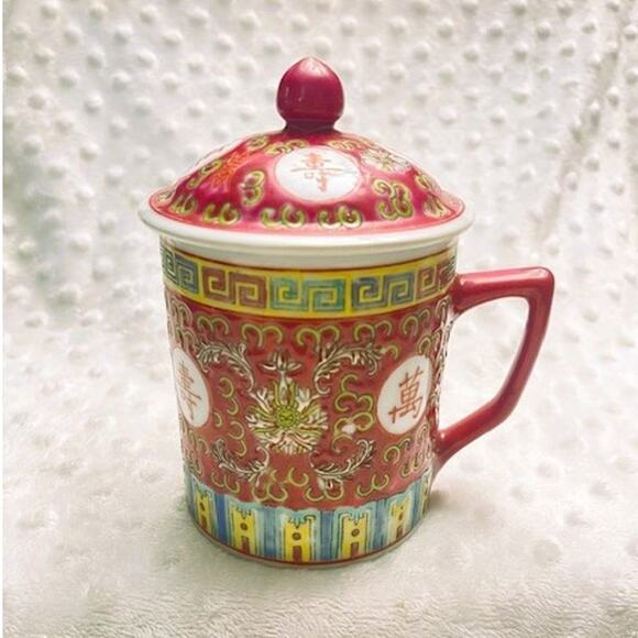 Vintage Chinese Jingdezhen Porcelain Teacup & Lid-EXCELLENT - Picture 1 of 8